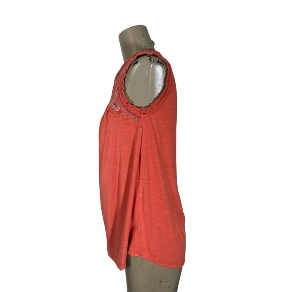 Knox Rose Boho Orange Embroidered Yoke Sleeveless Peasant Blouse Sz XS - Picture 3 of 6